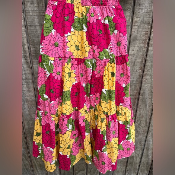 Listicle flower print puffed tiered midi dress - Picture 10 of 16